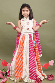 Ghoomar Leheriya Chanderi Lehenga Set